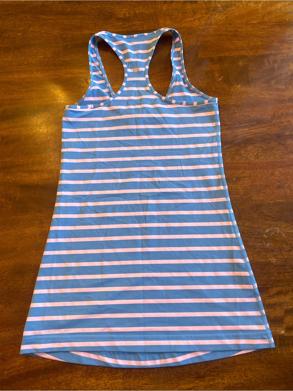Lululemon Cool Racerback Tank Blue Pink Stripe *No Size Tag ~6 - Picture 2 of 6